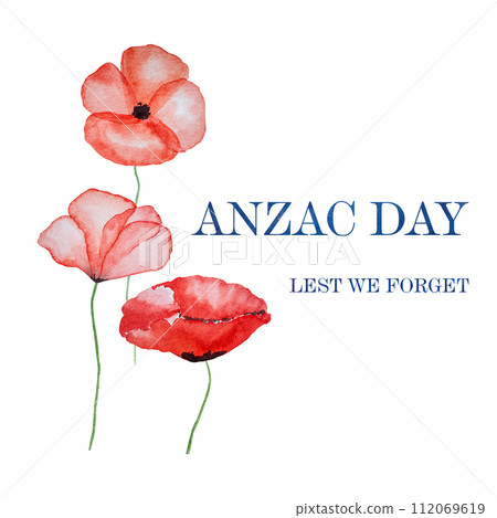 ANZAC Day. Lest We Forget. Beautiful greeting card ANZAC Day. Lest We Forget. Beautiful greeting card 112069619