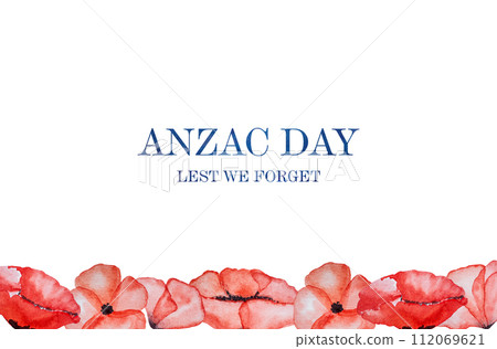 ANZAC Day. Lest We Forget. Beautiful greeting card ANZAC Day. Lest We Forget. Beautiful greeting card 112069621