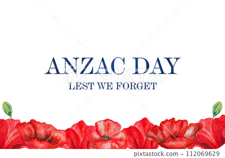 ANZAC Day. Lest We Forget. Beautiful greeting card ANZAC Day. Lest We Forget. Beautiful greeting card 112069629