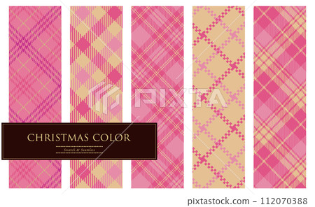 pink and gold christmas check pattern set pink and gold christmas check pattern set 112070388