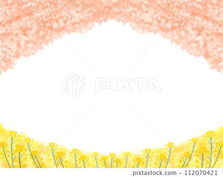 Sakura and rape blossom frame Sakura and rape blossom frame 112070421