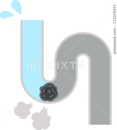 S形存水彎，中間堵塞，阻止水流 112070451