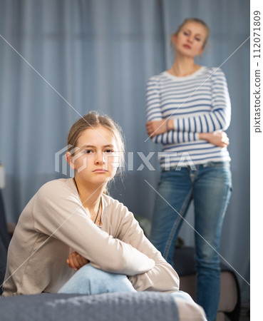 Portrait of upset teenager schoolgirl 112071809