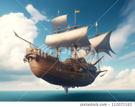 Flying ship "AI generated image" 112072183