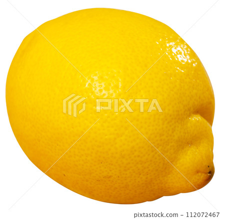 There is whole yellow lemon on white 112072467