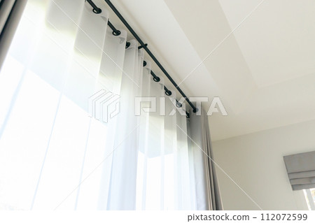 Curtain window interior decoration in living room Curtain window interior decoration in living room 112072599