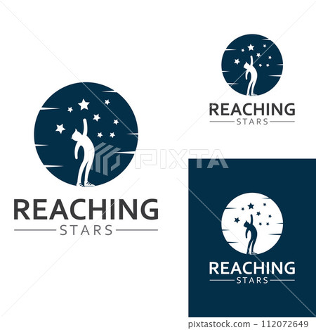 A logo to reach the stars or a logo to reach a dream or goal. Logo using concept design vector illustration template. A logo to reach the stars or a logo to reach a dream or goal. Logo using concept design vector illustration template. 112072649
