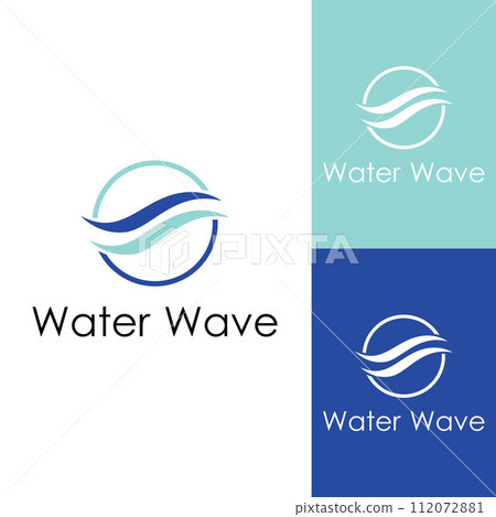 Water wave logo and Sea wave logo or beach water wave, with vector design concept of symbol illustration template. 112072881