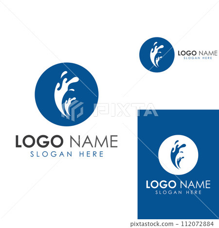 Water wave logo and Sea wave logo or beach water wave, with vector design concept of symbol illustration template. Water wave logo and Sea wave logo or beach water wave, with vector design concept of symbol illustration template. 112072884