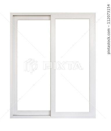Real modern house window frame isolated on white background 112073154