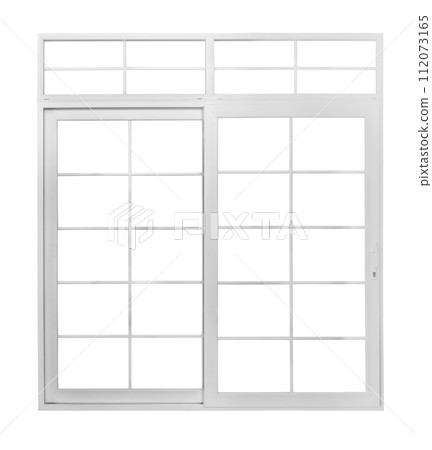 Real vintage house window frame isolated on white background 112073165