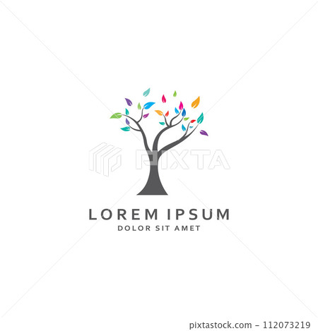 Living tree logo design, using a vector illustration template concept. Living tree logo design, using a vector illustration template concept. 112073219