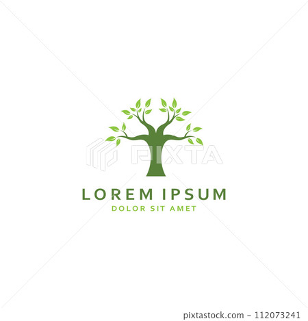 Living tree logo design, using a vector illustration template concept. Living tree logo design, using a vector illustration template concept. 112073241