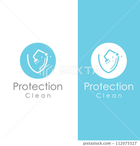Cleaning logo, cleaning protection logo and house cleaning logo.With a template illustration vector design concept. Cleaning logo, cleaning protection logo and house cleaning logo.With a template illustration vector design concept. 112073327