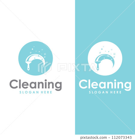 Cleaning logo, cleaning protection logo and house cleaning logo.With a template illustration vector design concept. Cleaning logo, cleaning protection logo and house cleaning logo.With a template illustration vector design concept. 112073343
