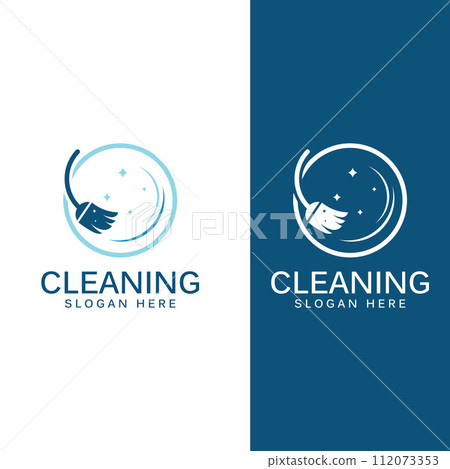Cleaning logo, cleaning protection logo and house cleaning logo.With a template illustration vector design concept. Cleaning logo, cleaning protection logo and house cleaning logo.With a template illustration vector design concept. 112073353