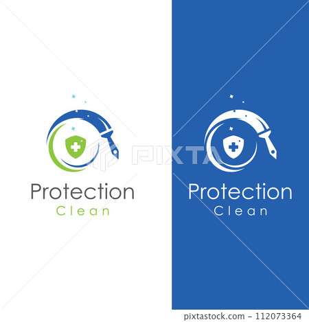 Cleaning logo, cleaning protection logo and house cleaning logo.With a template illustration vector design concept. Cleaning logo, cleaning protection logo and house cleaning logo.With a template illustration vector design concept. 112073364