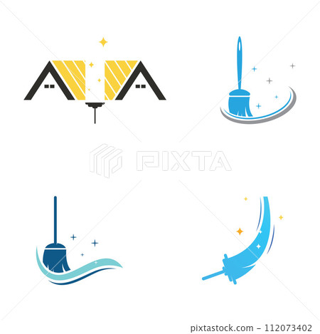 Cleaning logo, cleaning protection logo and house cleaning logo.With a template illustration vector design concept. Cleaning logo, cleaning protection logo and house cleaning logo.With a template illustration vector design concept. 112073402