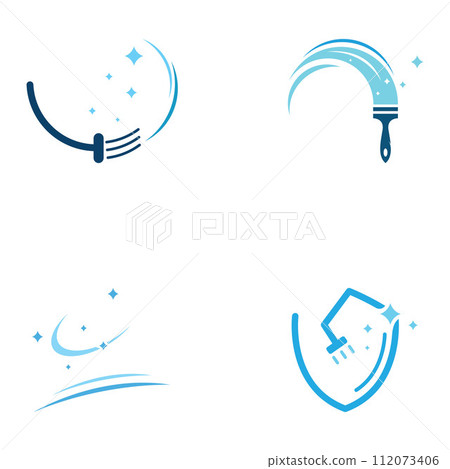 Cleaning logo, cleaning protection logo and house cleaning logo.With a template illustration vector design concept. 112073406