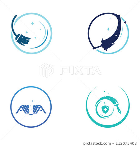 Cleaning logo, cleaning protection logo and house cleaning logo.With a template illustration vector design concept. Cleaning logo, cleaning protection logo and house cleaning logo.With a template illustration vector design concept. 112073408