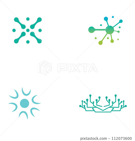 Neuron logo or nerve cell logo with concept vector illustration template. 112073600