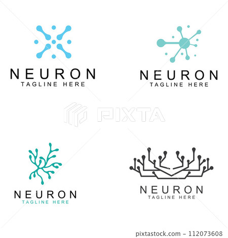 Neuron logo or nerve cell logo with concept vector illustration template. Neuron logo or nerve cell logo with concept vector illustration template. 112073608