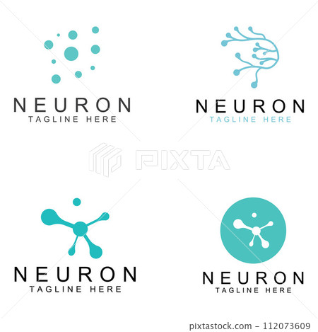 Neuron logo or nerve cell logo with concept vector illustration template. Neuron logo or nerve cell logo with concept vector illustration template. 112073609