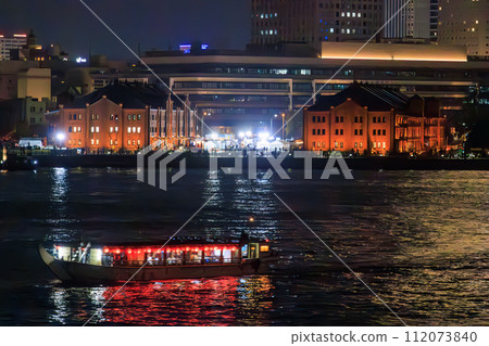 A beautiful night view of Yokohama Minato Mirai from Tokyo Bay. On board Tokai Kisen's Salvia Maru on the Tokyo Bay-Izu Islands route. A beautiful night view of Yokohama Minato Mirai from Tokyo Bay. On board Tokai Kisen's Salvia Maru on the Tokyo Bay-Izu Islands route. 112073840