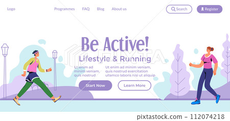 Be active, lifestyle and running, start now, web 112074218