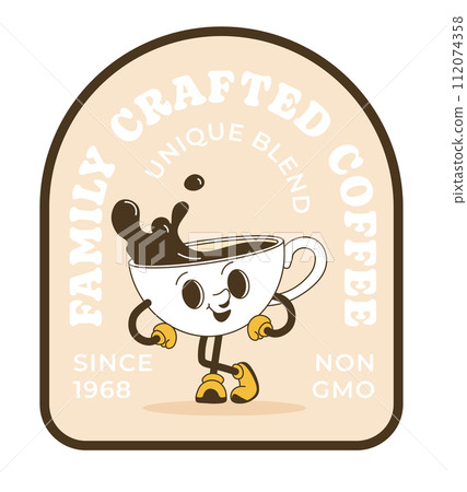 Family crafted coffee, unique blend product logo 112074358