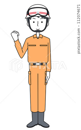 Guts pose firefighter (rescue team) 112074671