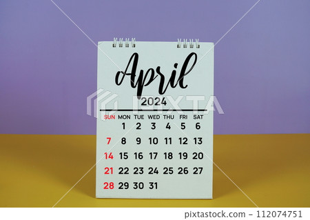 April 2024 annual monthly desk calendar for planning and management 112074751