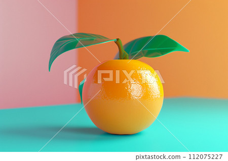 a 3d orange on the background with generative ai 112075227