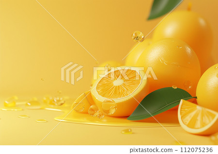 a 3d orange on the background with generative ai 112075236