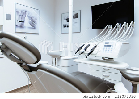 white dental clinic interior decoration with generative ai 112075336