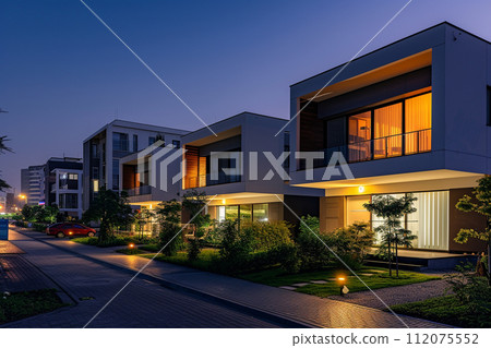 modern house village architect with generative ai 112075552