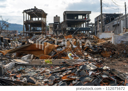 能登半島地震 輪島朝市街災區風景 能登半島地震 輪島朝市街災區風景 112075672