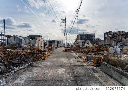 能登半島地震 輪島朝市街災區風景 112075674