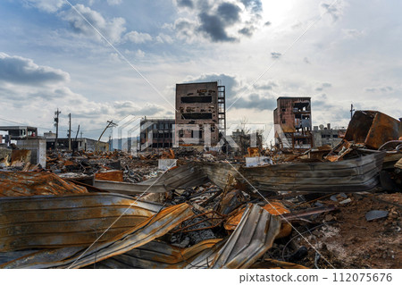 Noto Peninsula Earthquake Scenery of the disaster site on Wajima Asaichi Street Noto Peninsula Earthquake Scenery of the disaster site on Wajima Asaichi Street 112075676