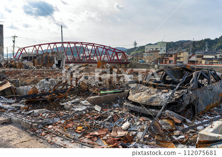 Noto Peninsula Earthquake Scenery of the disaster site on Wajima Asaichi Street Noto Peninsula Earthquake Scenery of the disaster site on Wajima Asaichi Street 112075681