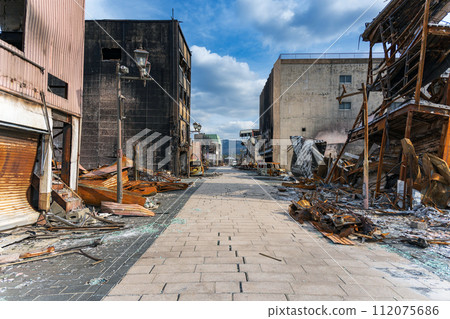 Noto Peninsula Earthquake Scenery of the disaster site on Wajima Asaichi Street Noto Peninsula Earthquake Scenery of the disaster site on Wajima Asaichi Street 112075686