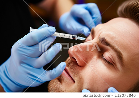 dermal filler for man patient bokeh style background with generative ai dermal filler for man patient bokeh style background with generative ai 112075846