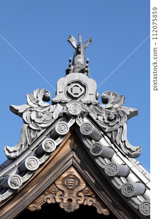 Roof of Kurushima Shrine in Kurushima Strait 112075859
