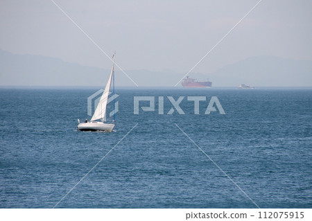 Seascape towards Omishima Island from near Imabari Daikakuhana Seascape towards Omishima Island from near Imabari Daikakuhana 112075915