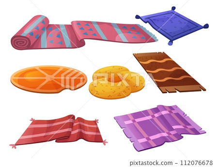 Color carpets set isolated on white background 112076678