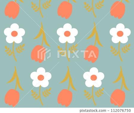 Seamless floral pattern. Vector illustration Seamless floral pattern. Vector illustration 112076750