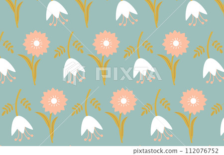 Seamless floral pattern. Vector illustration Seamless floral pattern. Vector illustration 112076752