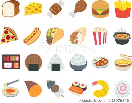 Food icon set 112076846