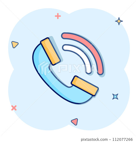 Mobile phone icon in comic style. Telephone talk cartoon vector illustration on white isolated background. Hotline contact splash effect business concept. Mobile phone icon in comic style. Telephone talk cartoon vector illustration on white isolated background. Hotline contact splash effect business concept. 112077266
