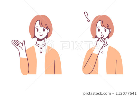 女人，指導/驚喜姿勢 112077641